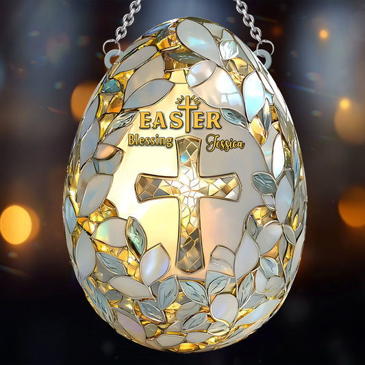 Easter Blessing - Personalized Easter Day Window Hanging Suncatcher Ornament