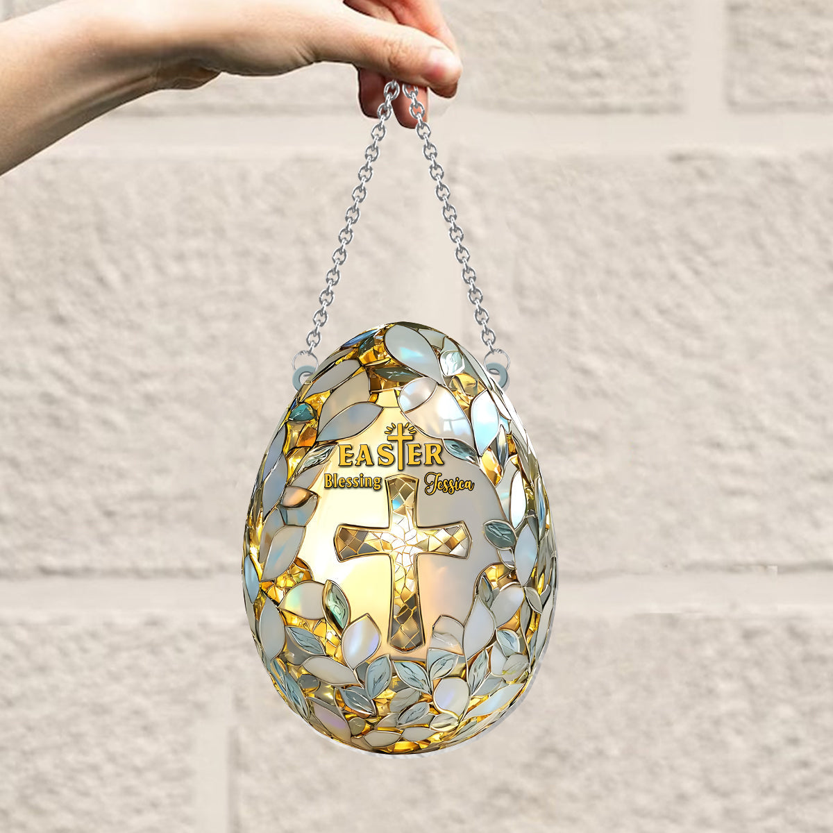 Easter Blessing - Personalized Easter Day Window Hanging Suncatcher Ornament