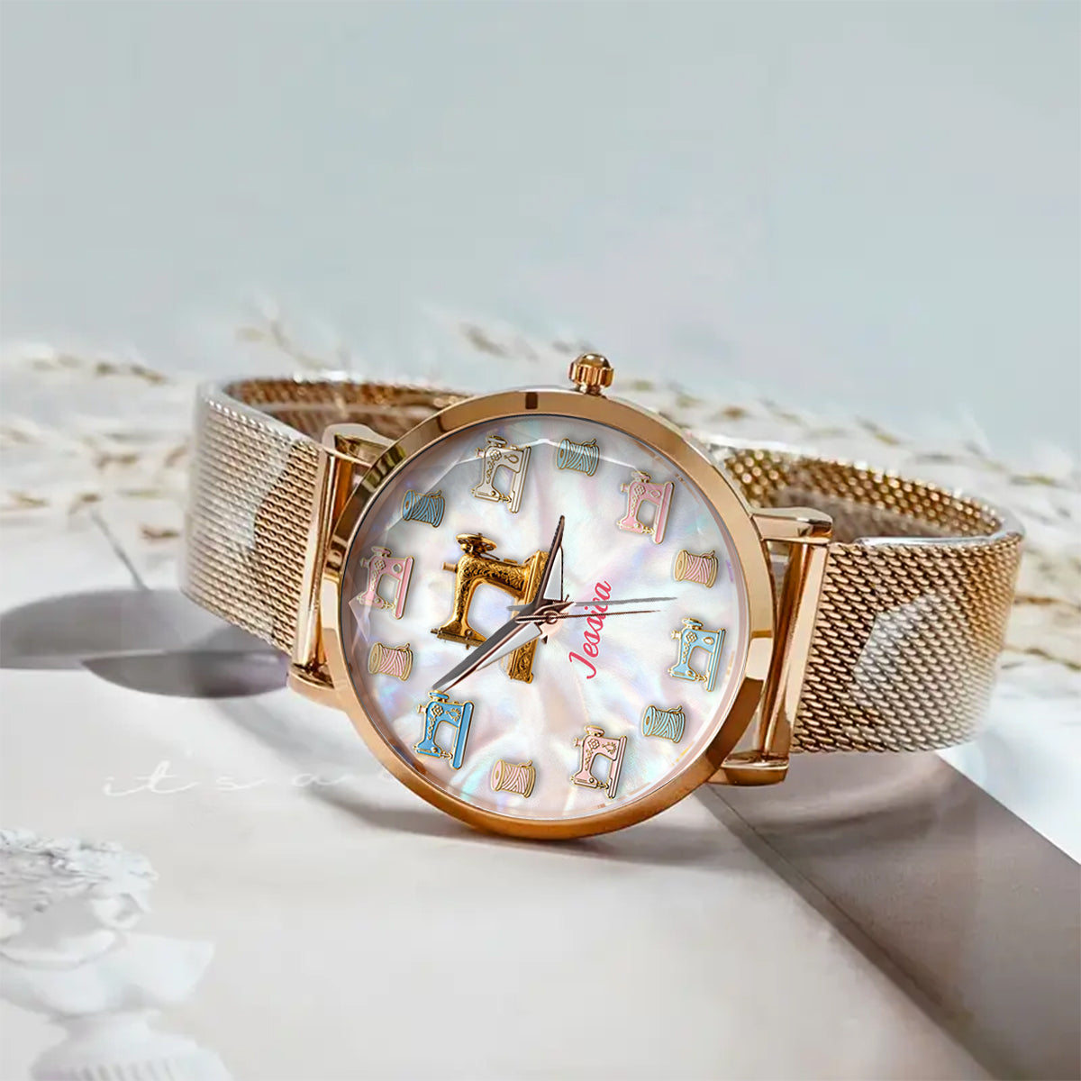 Sewing Makes Me Happy - Personalized Sewing Women Hand Watch