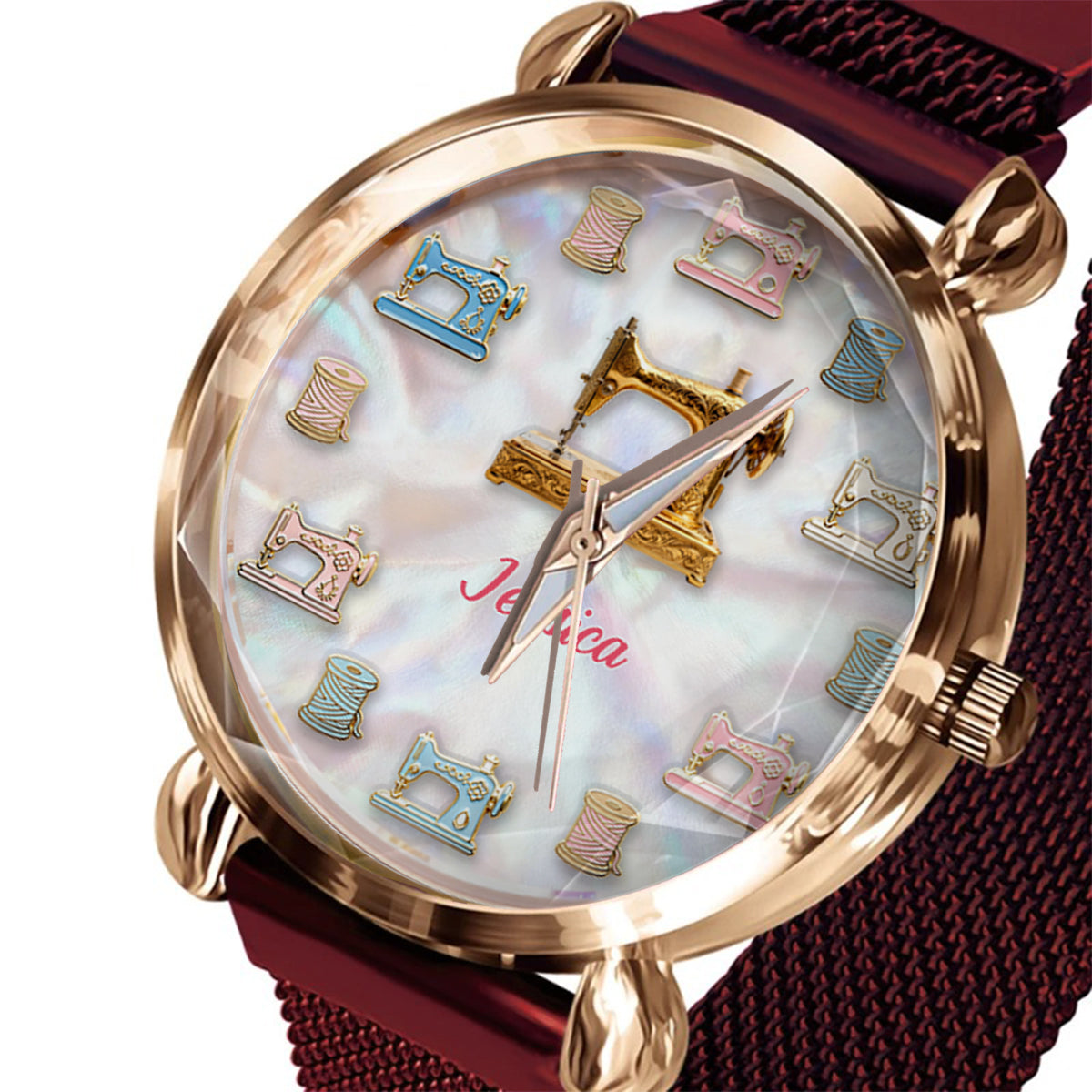 Sewing Makes Me Happy - Personalized Sewing Women Hand Watch