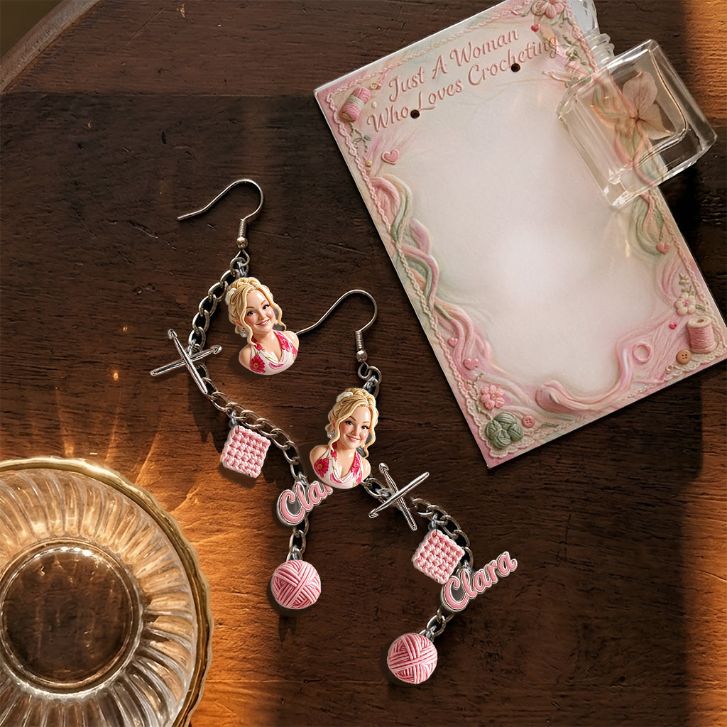 Love Crocheting - Personalized Crocheting Earrings With Card