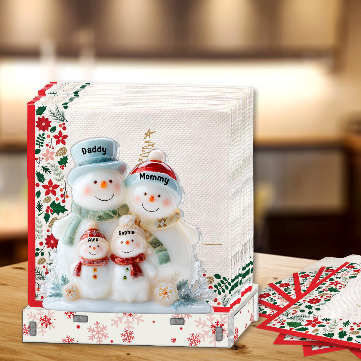 Merry Christmas - Personalized Family Paper Towel Holder