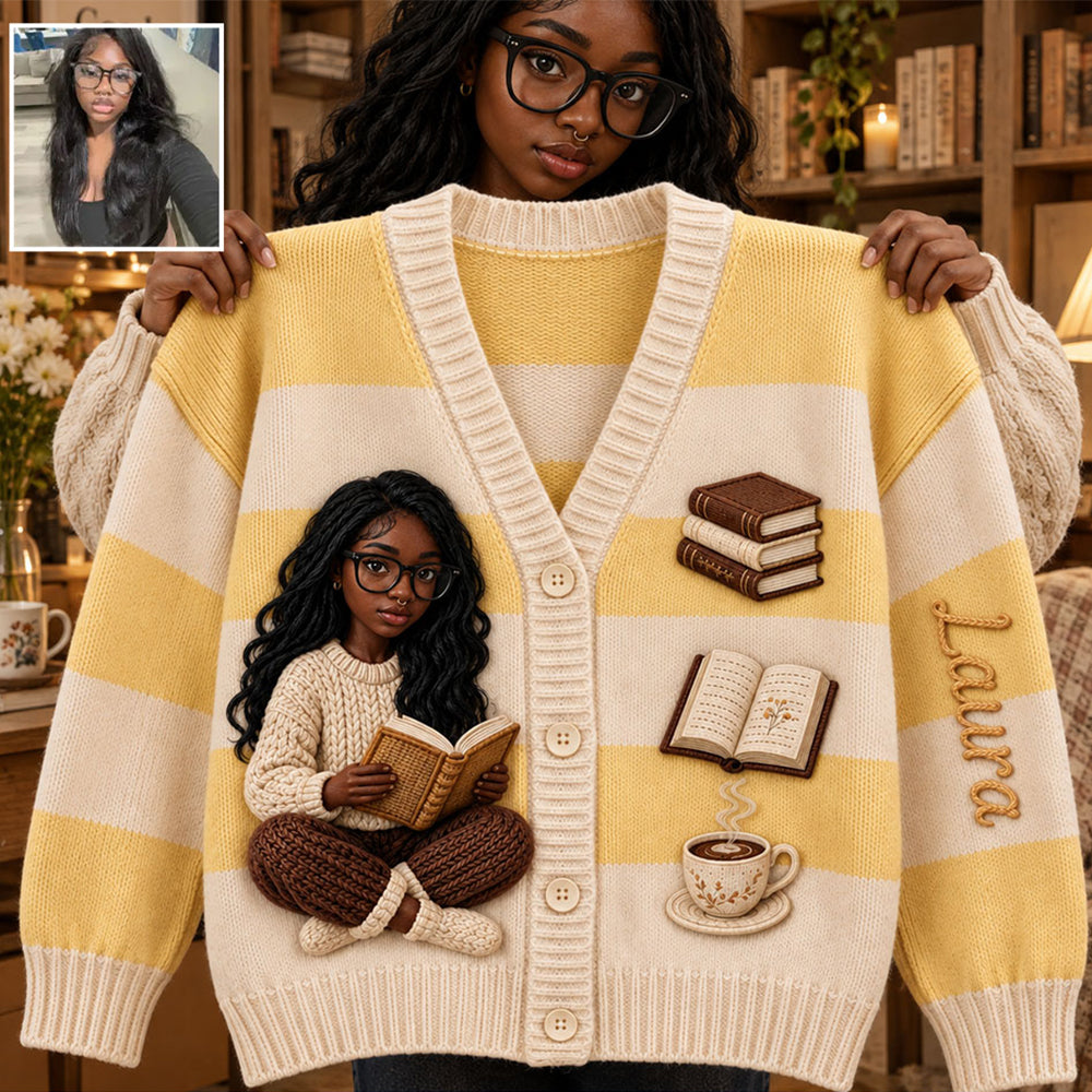 Reading Book Is My Therapy - Personalized Book Cardigan Sweater