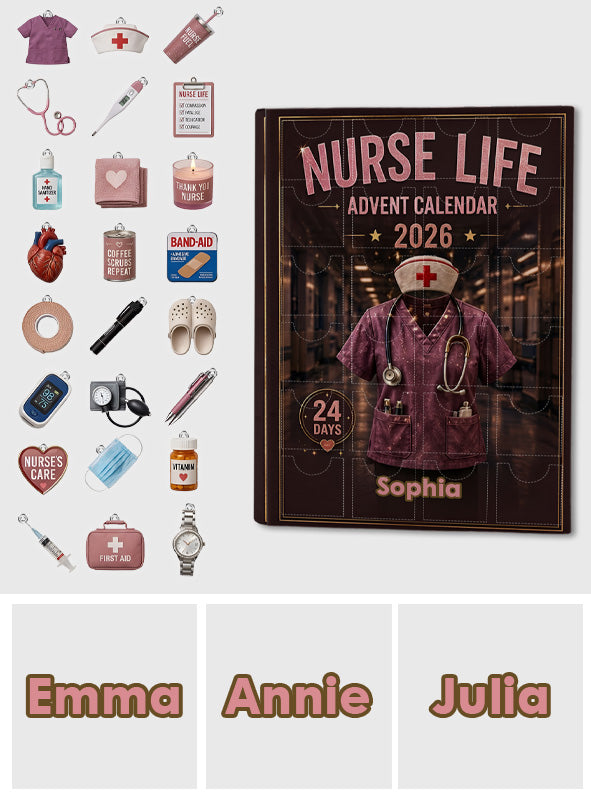 Nurse Life - Personalized Nurse Advent Calendar With Ornaments