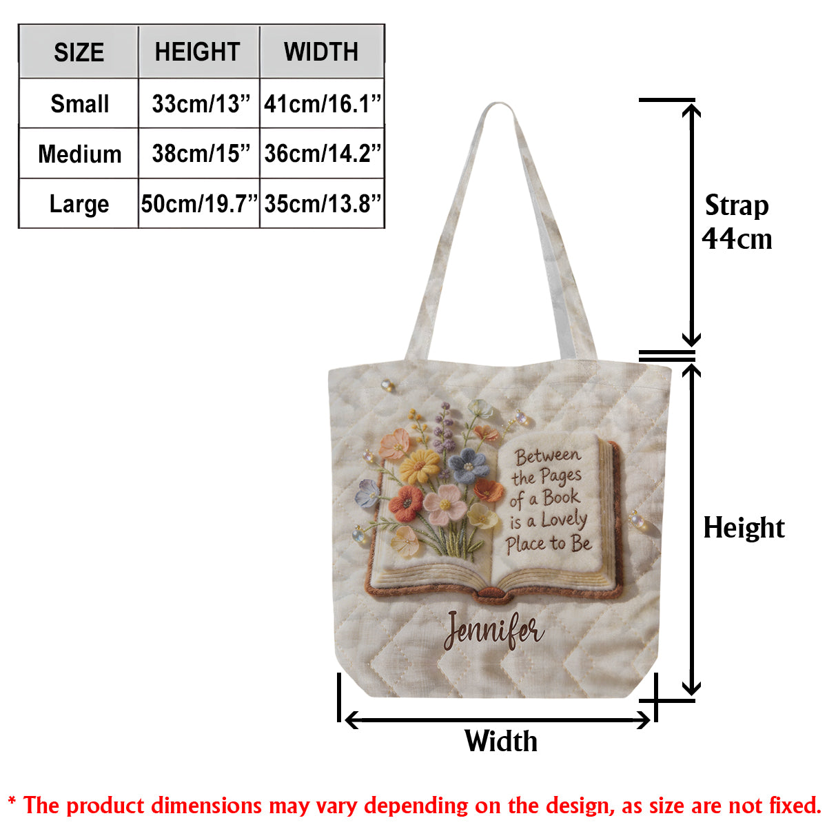 Custom Any Photo - Personalized Book Quilted Tote Bag