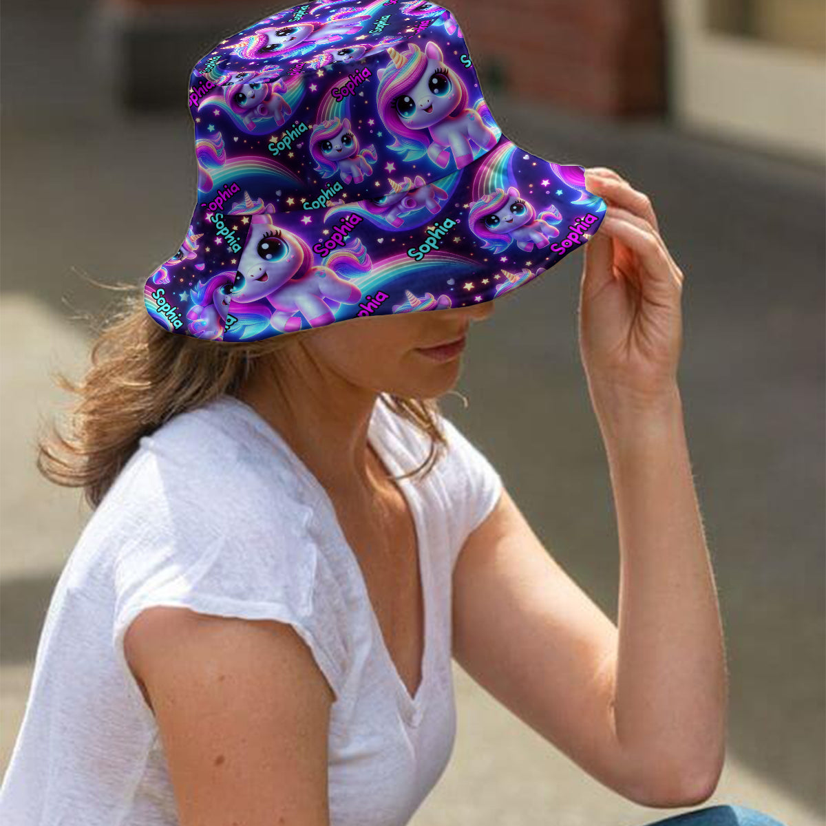 Beautiful Glowing Pattern - Personalized Kid Bucket Hat