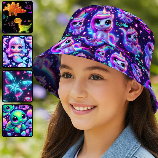 Beautiful Glowing Pattern - Personalized Kid Bucket Hat