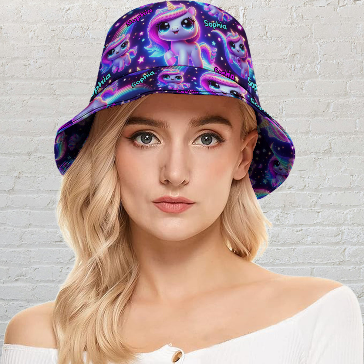 Beautiful Glowing Pattern - Personalized Kid Bucket Hat