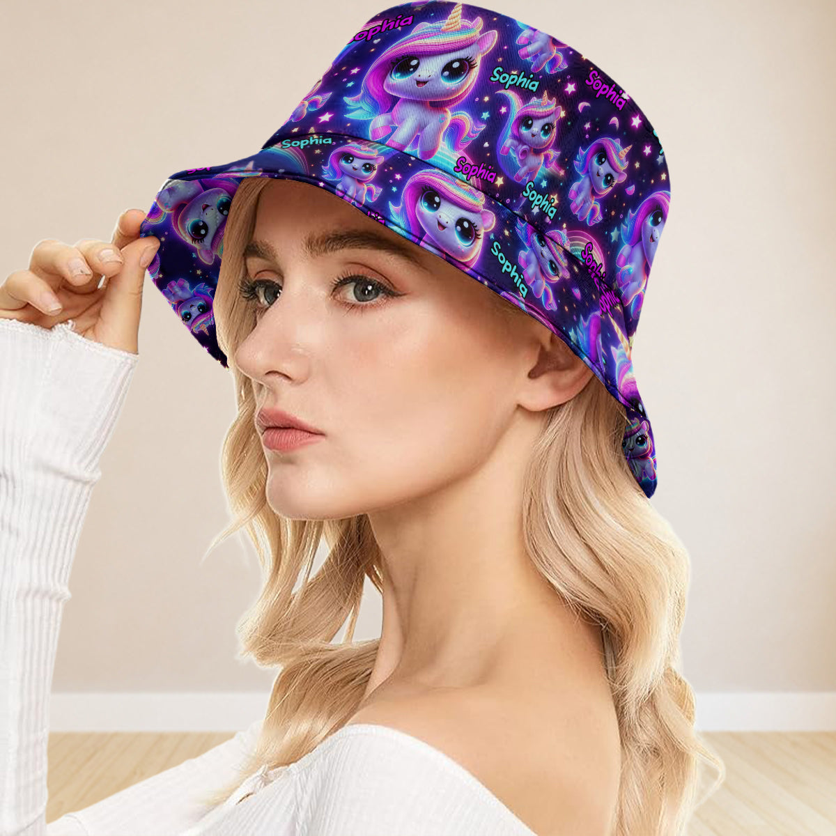Beautiful Glowing Pattern - Personalized Kid Bucket Hat