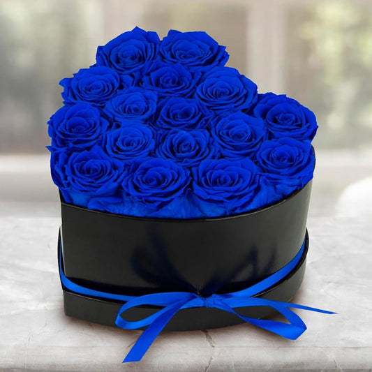 16 Roses Flower Forever Heart Shape Box