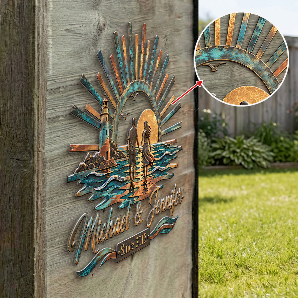 You're My Forever Lighthouse - Personalized Couple 3D Printed Cut Metal Sign