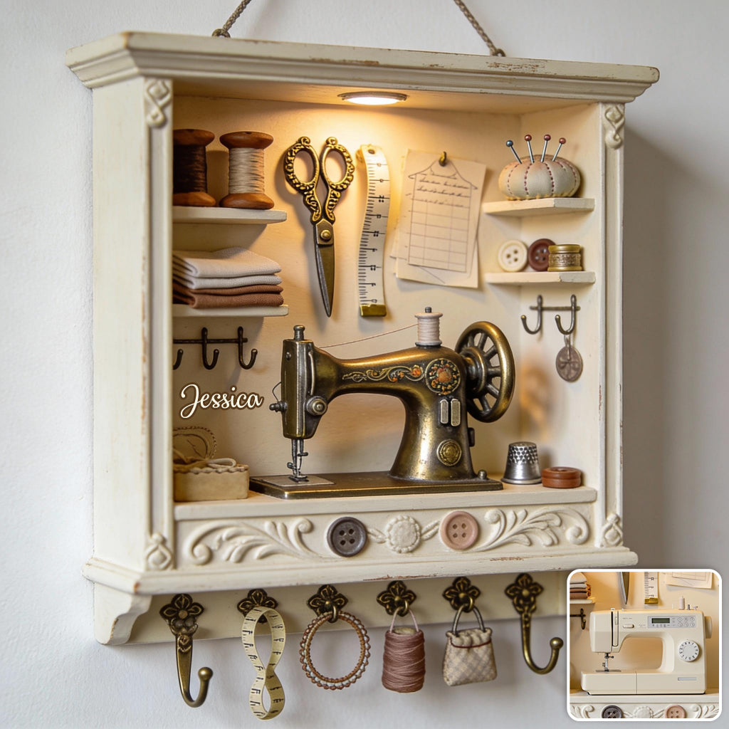 Love Sewing - Personalized Sewing Custom Shaped Hanging Rack