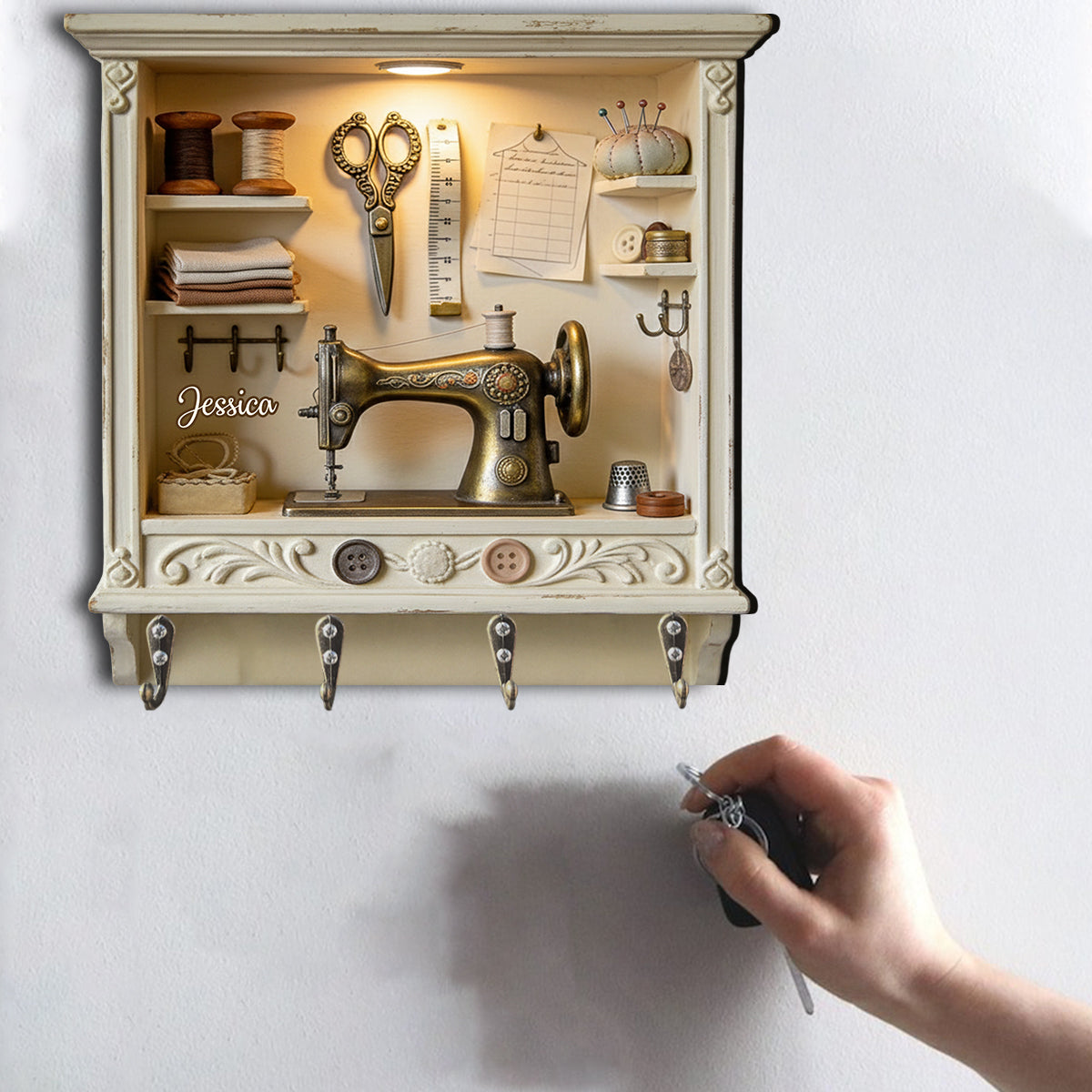 Love Sewing - Personalized Sewing Custom Shaped Hanging Rack