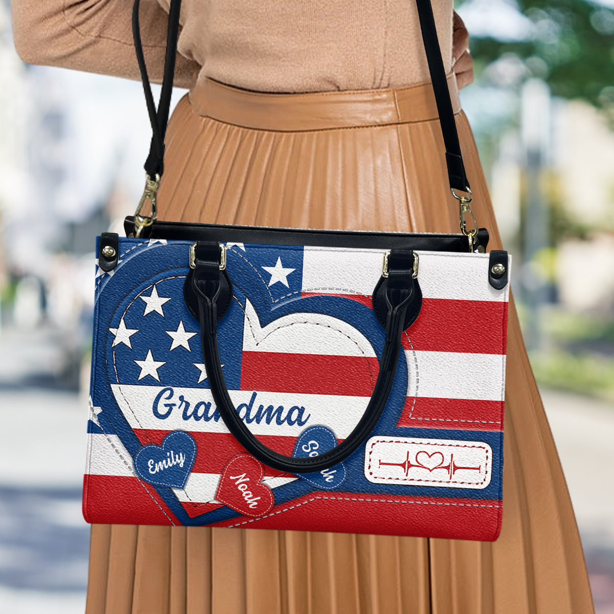 Happy 4th Of July - Personalized Independence Day/ 4th of July Leather Handbag