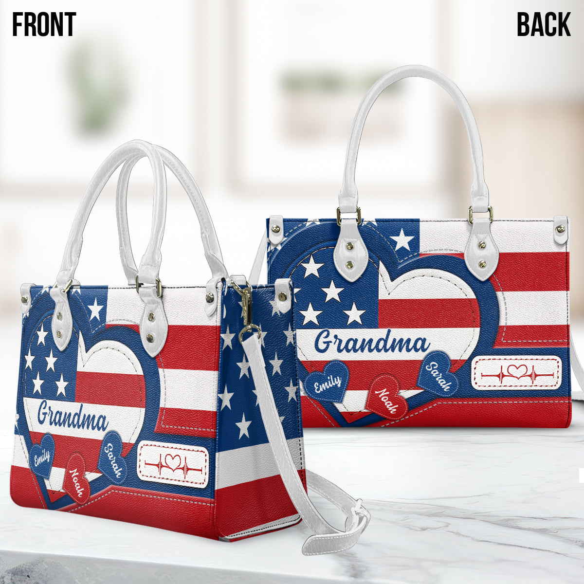 Happy 4th Of July - Personalized Independence Day/ 4th of July Leather Handbag