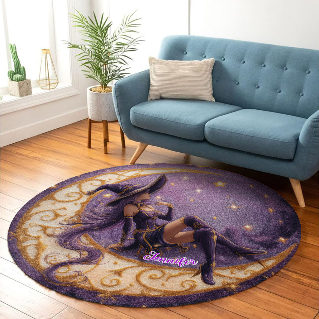 Beautiful Witch - Personalized Witch Round Rug