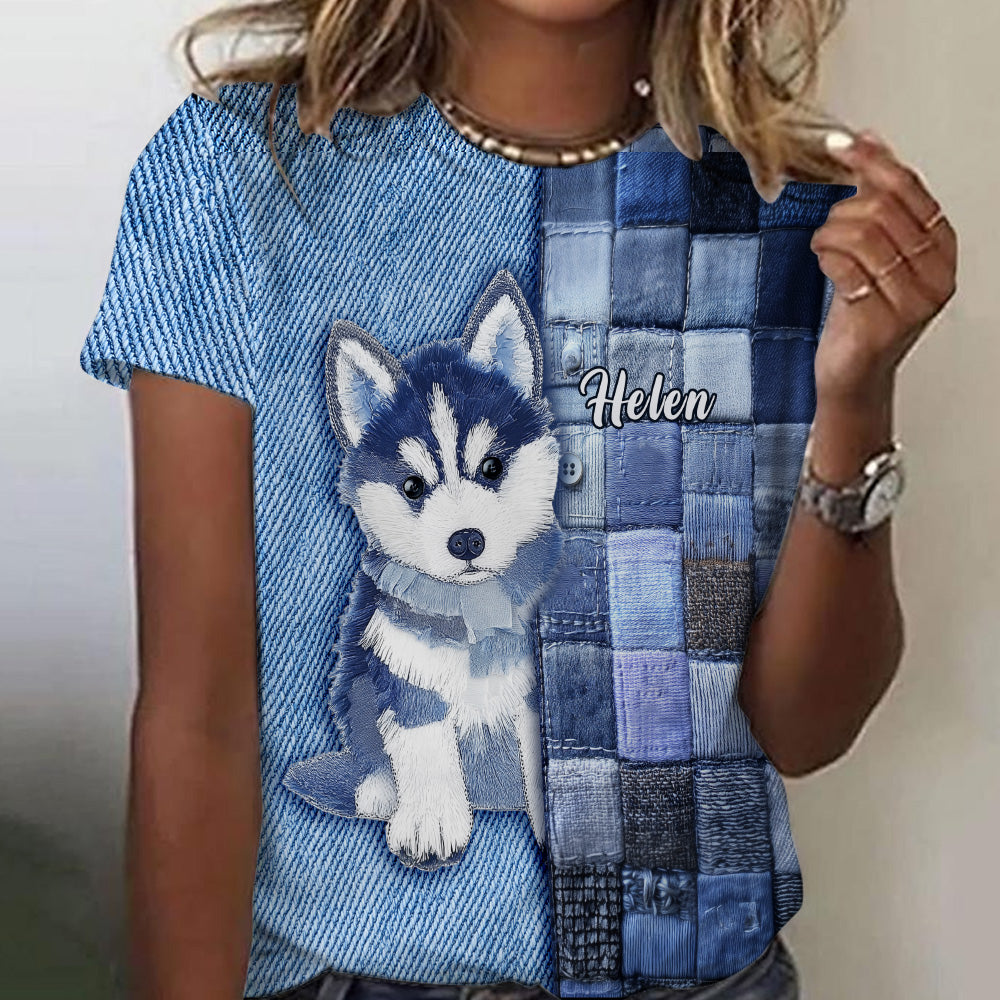 Love Siberian Husky - Personalized Dog All Over Shirt
