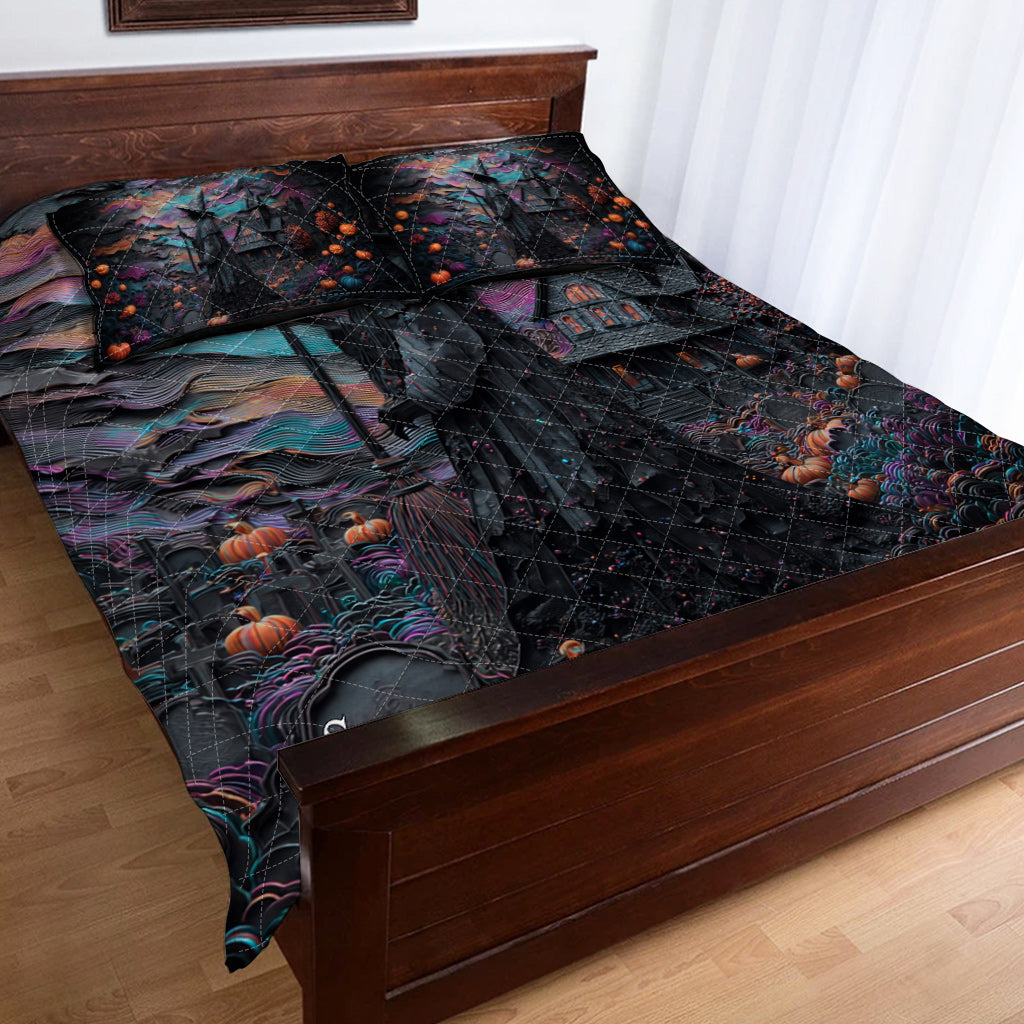 Halloween Mansion - Personalized Witch Quilt Set