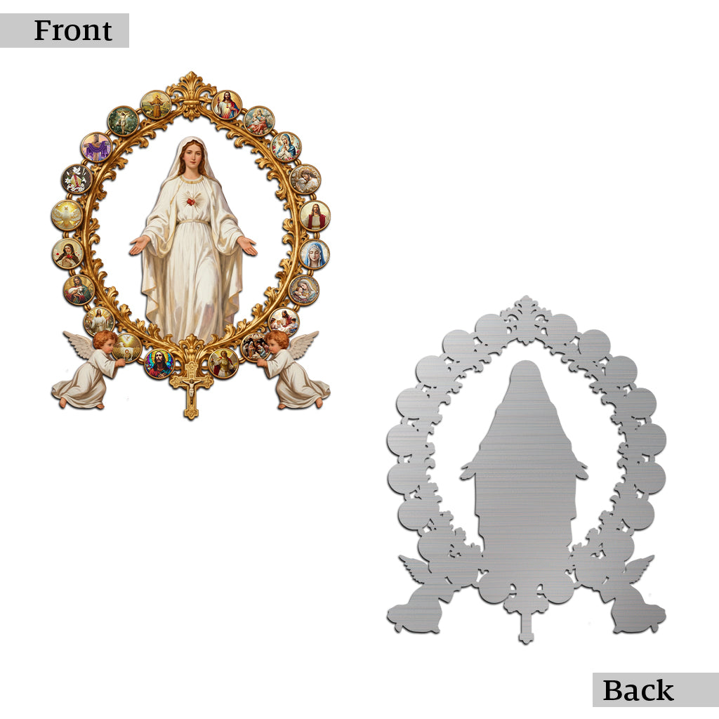 Divine Grace And Serenity Lady - Christian Cut Metal Sign