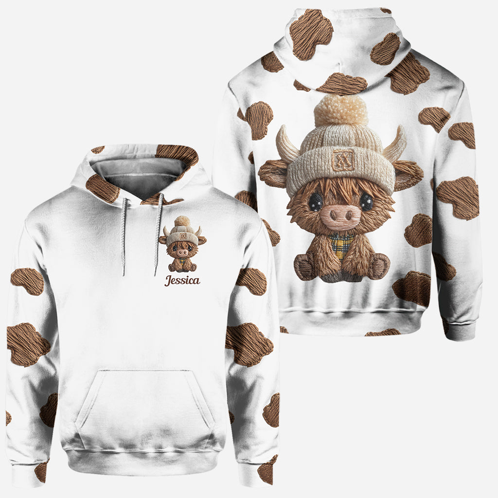 Adorable Highland Cow - Personalized Highland Cow Hoodie and Leggings