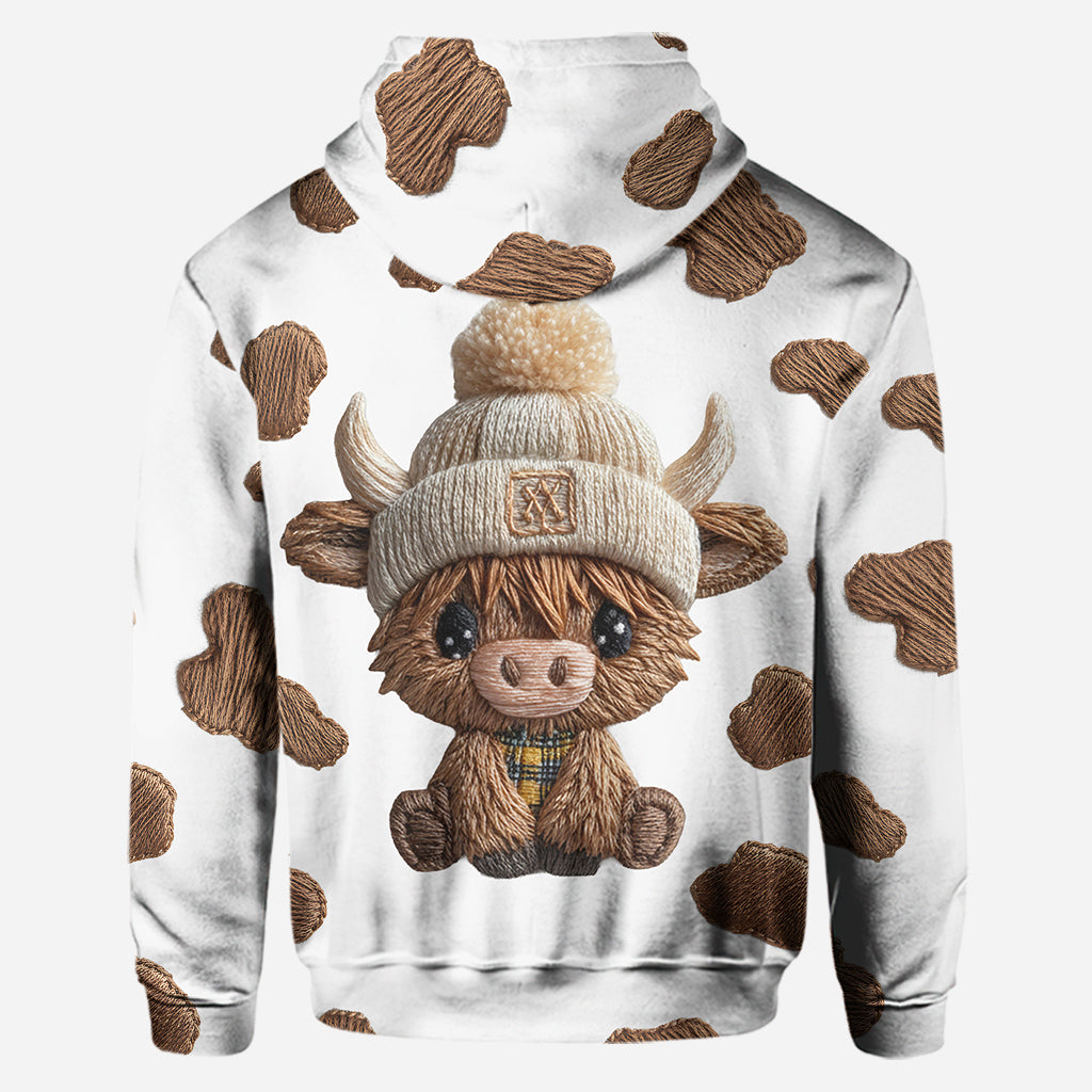 Adorable Highland Cow - Personalized Highland Cow Hoodie and Leggings