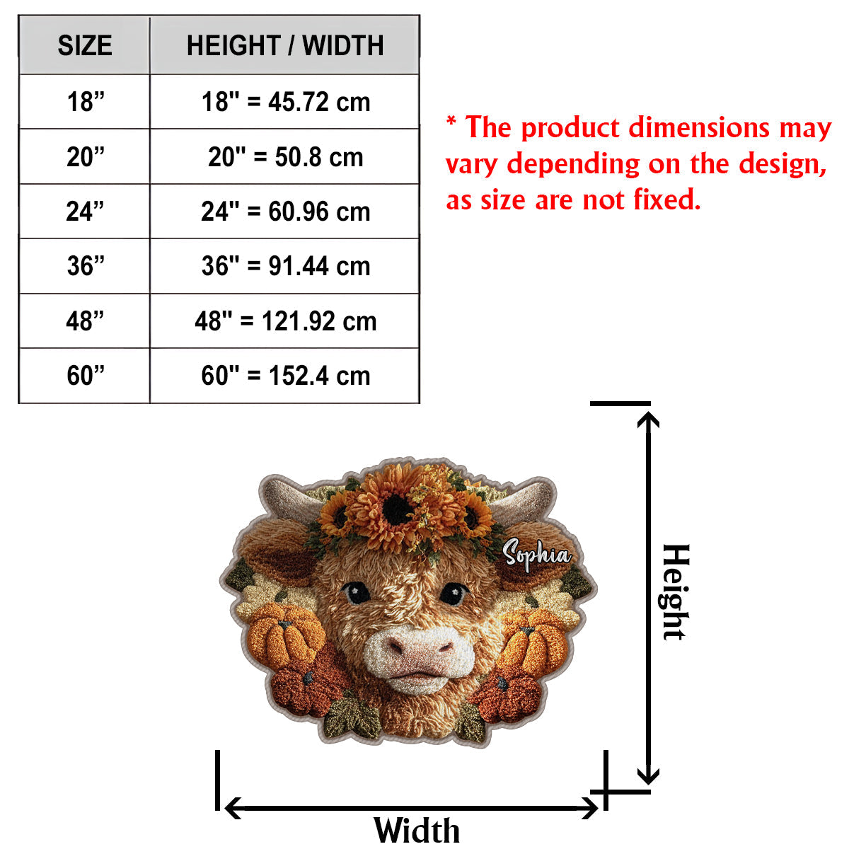 Fall Season - Personalized Highland Cow Non-Slip Tufted Rug