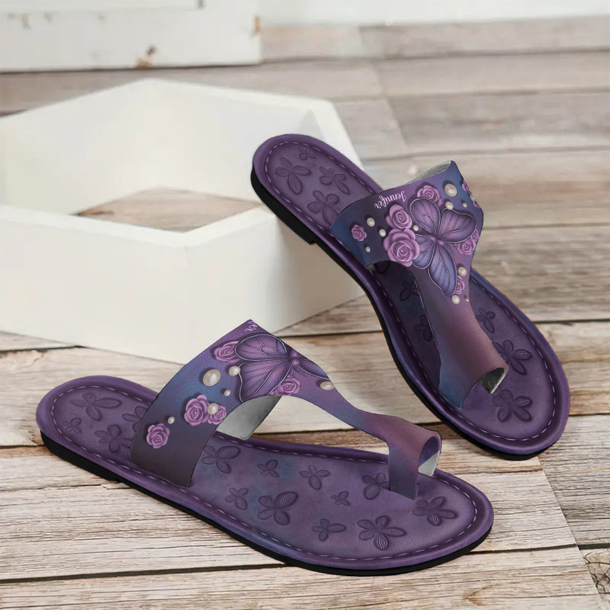 Love Butterfly - Personalized Butterfly Open Toe Sandals