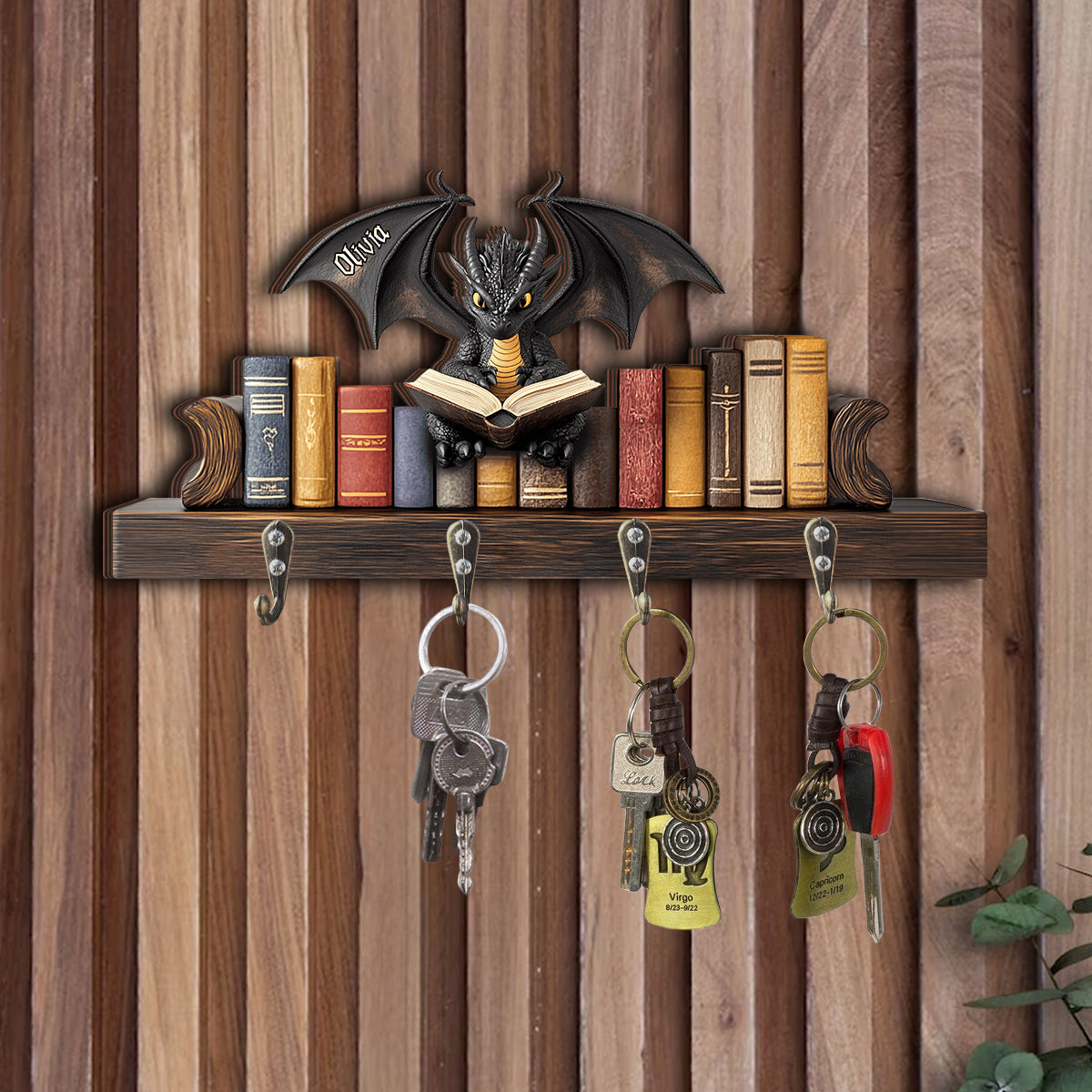 I'm A Bookdragon - Personalized Book Custom Shaped Key Rack