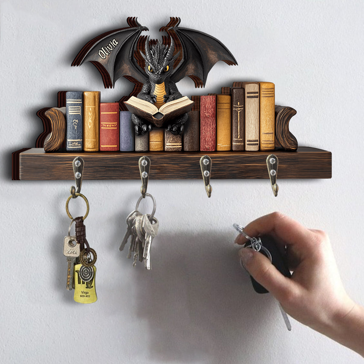 I'm A Bookdragon - Personalized Book Custom Shaped Key Rack