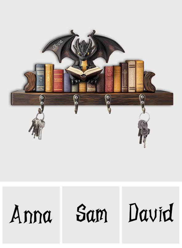 I'm A Bookdragon - Personalized Book Custom Shaped Key Rack