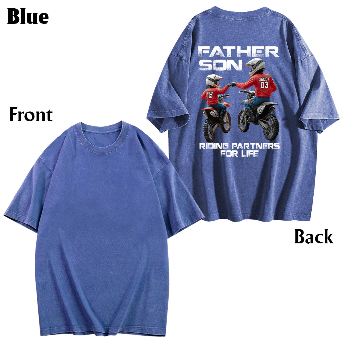 Dirt Bike Dad And Kid - Personalized Dirt Bike Wash T-shirt