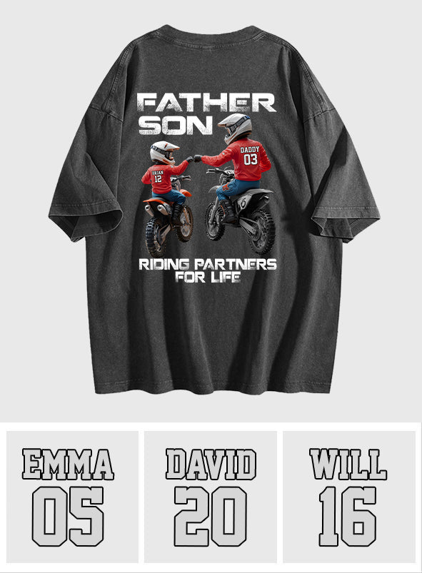 Dirt Bike Dad And Kid - Personalized Dirt Bike Wash T-shirt