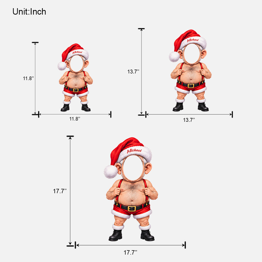 Funny Santa Couple - Personalized Spicy Couple Custom Shaped Wood Sign
