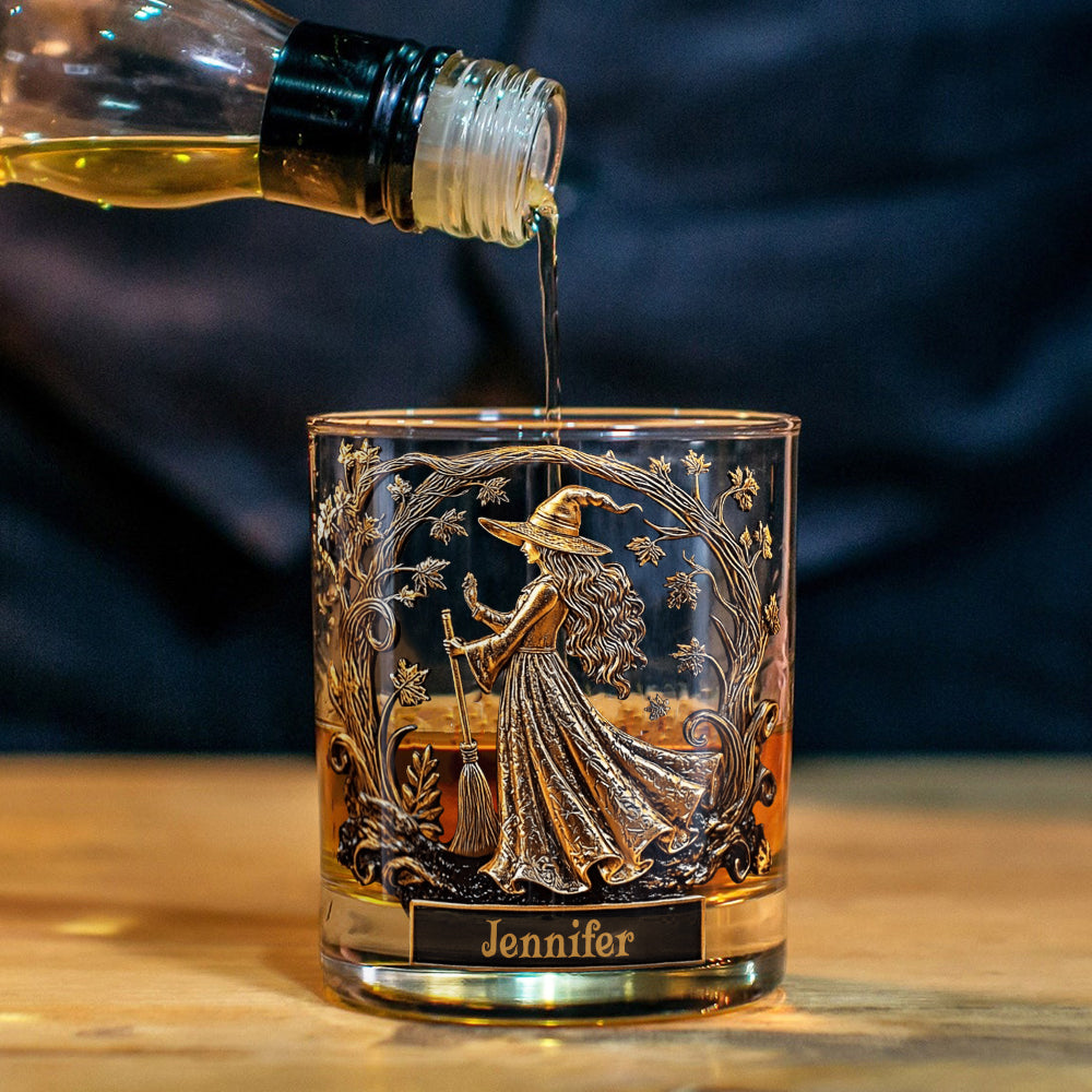 Cool Witches Drink Whiskey - Personalized Witch Whiskey Glass