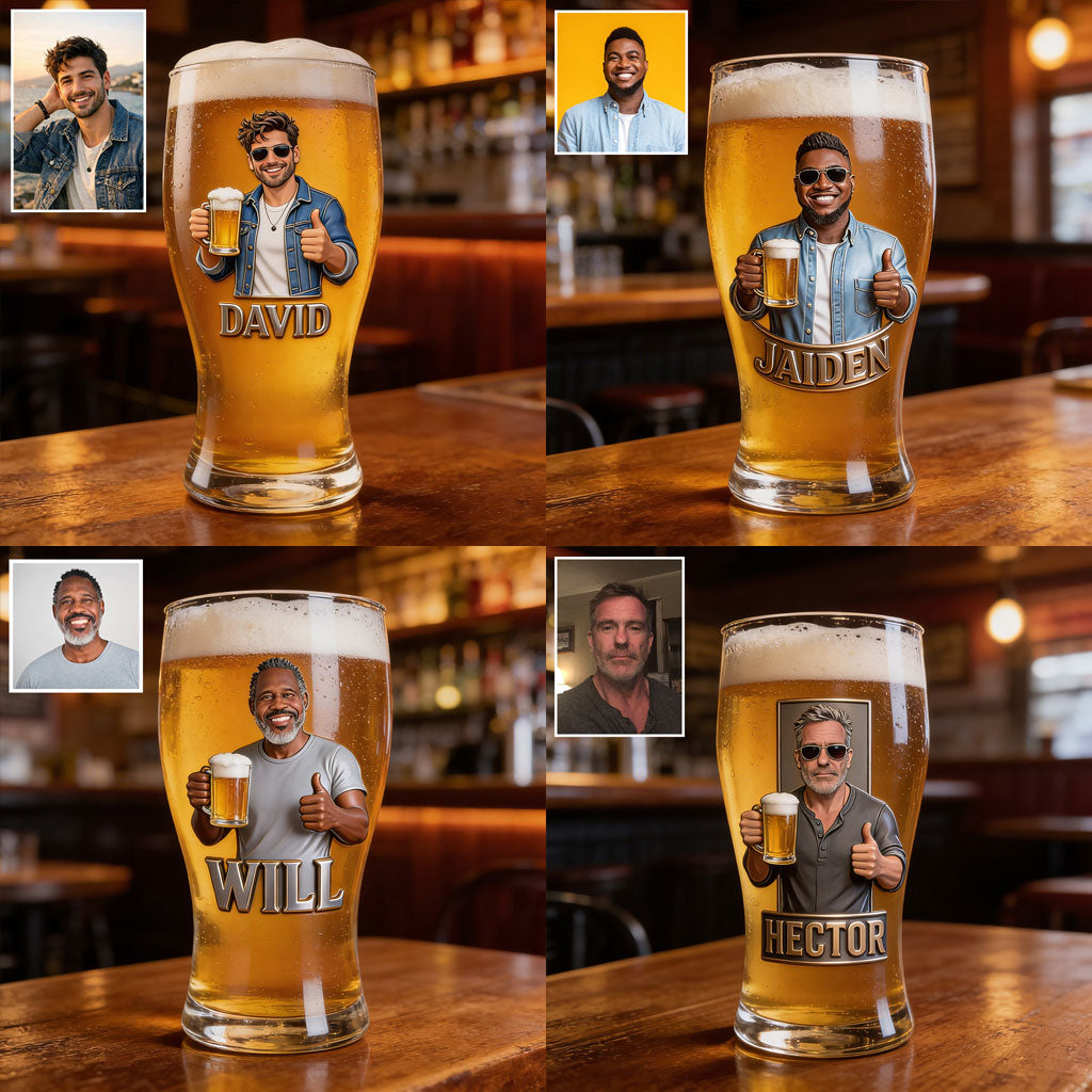 Custom Any Photo Beer Lovers - Personalized Beer Pint