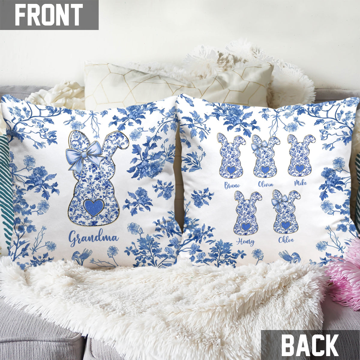 Grandma's Peeps - Personalized Grandma Throw Pillow