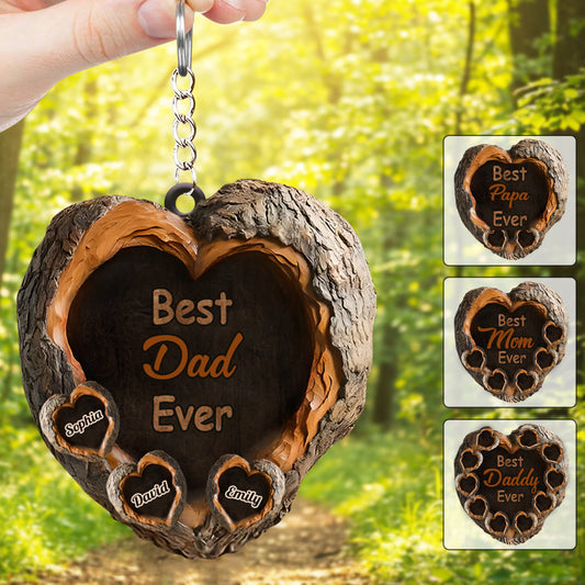 Best Dad Ever - Personalized Father Keychain