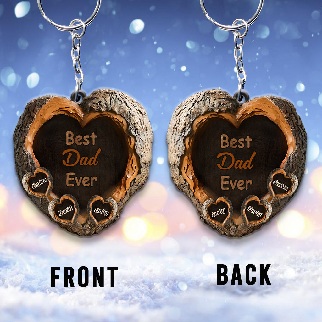 Best Dad Ever - Personalized Father Keychain