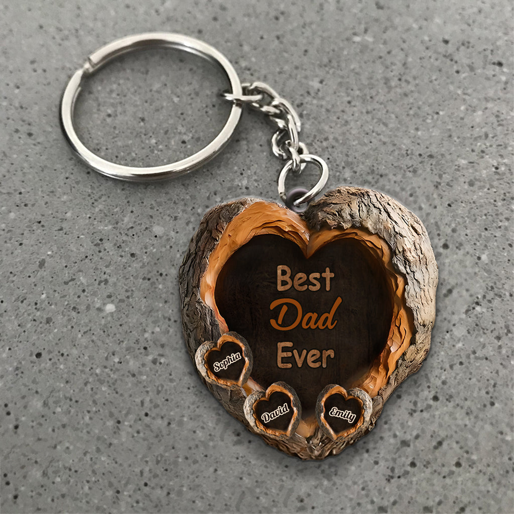Best Dad Ever - Personalized Father Keychain
