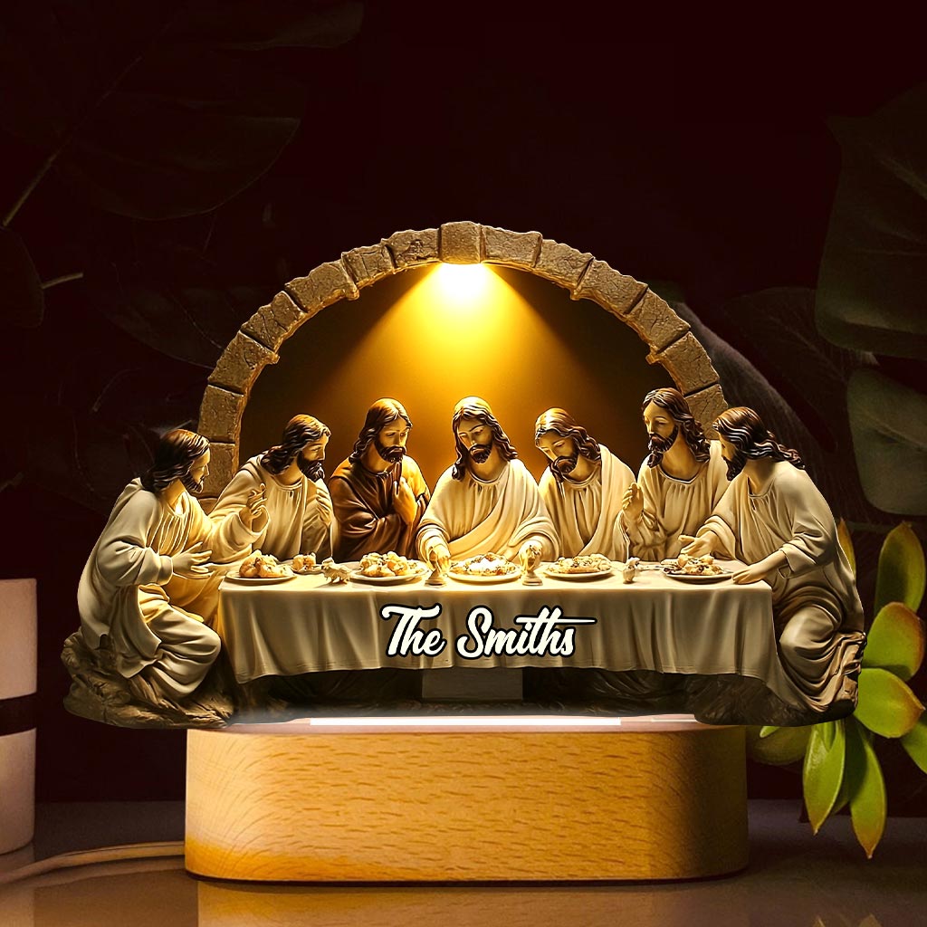 The Last Supper - Personalized Christian Shaped Plaque Light Base