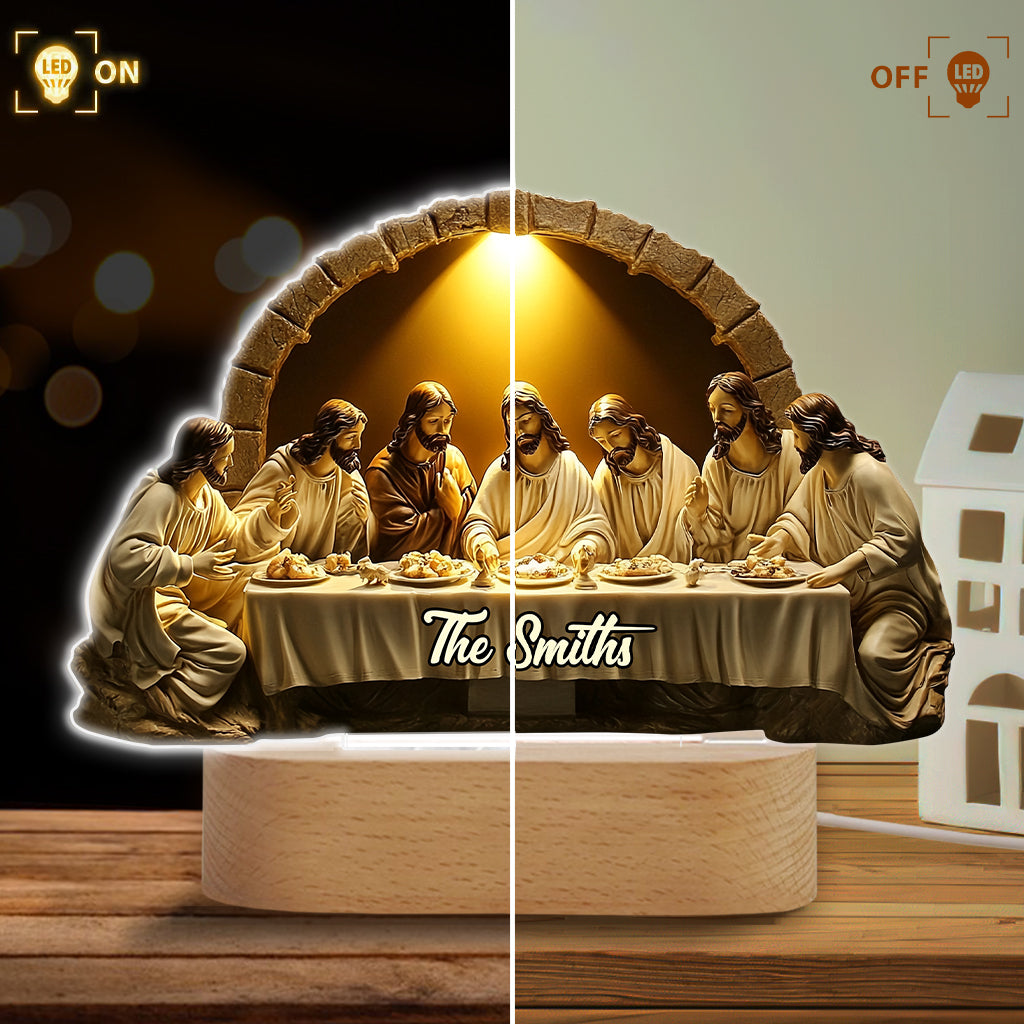 The Last Supper - Personalized Christian Shaped Plaque Light Base