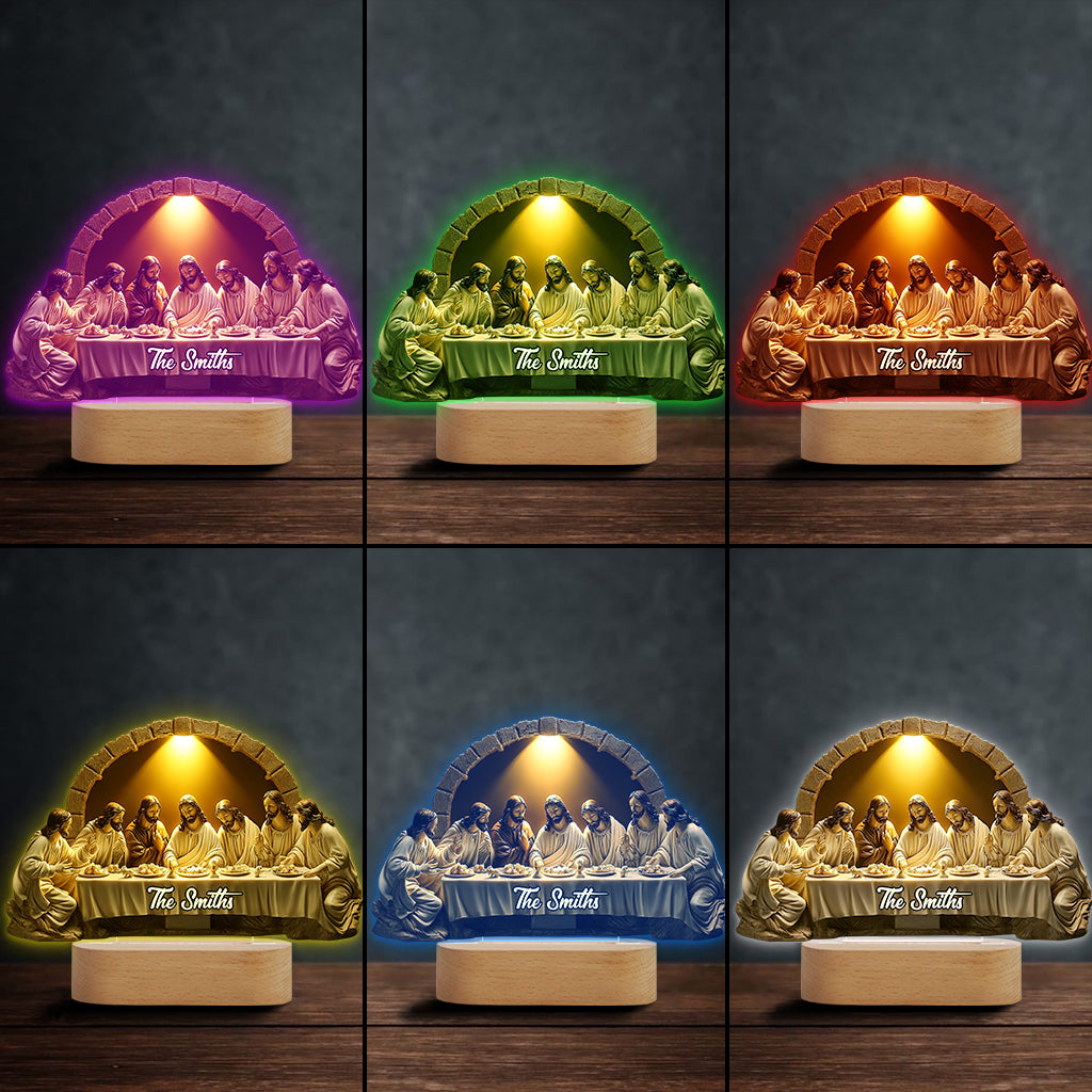 The Last Supper - Personalized Christian Shaped Plaque Light Base