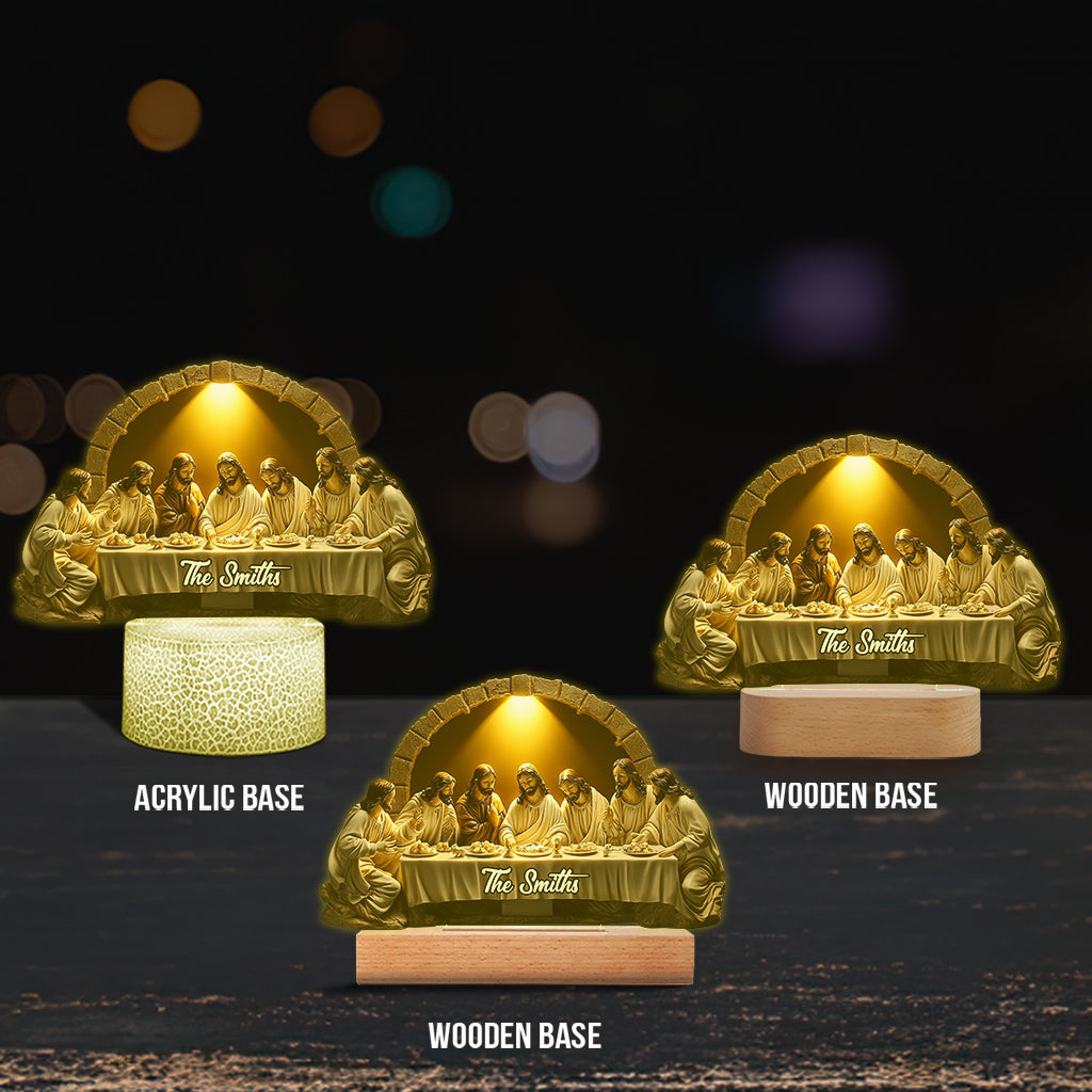 The Last Supper - Personalized Christian Shaped Plaque Light Base
