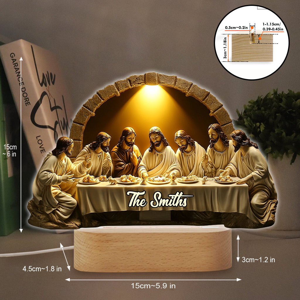 The Last Supper - Personalized Christian Shaped Plaque Light Base
