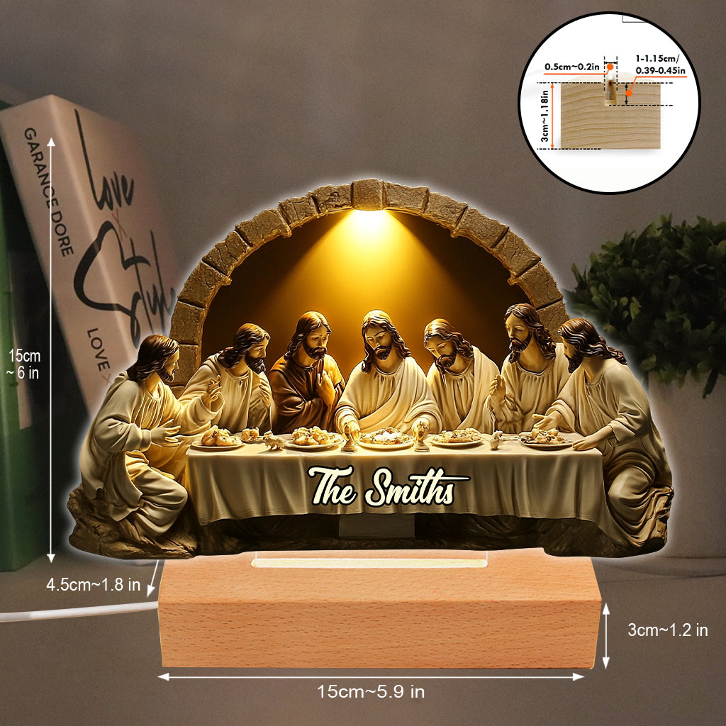 The Last Supper - Personalized Christian Shaped Plaque Light Base