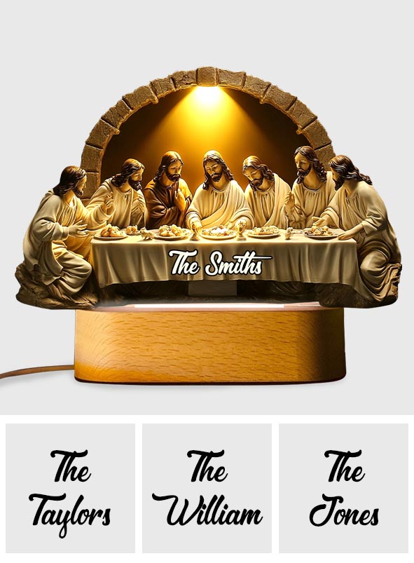 The Last Supper - Personalized Christian Shaped Plaque Light Base
