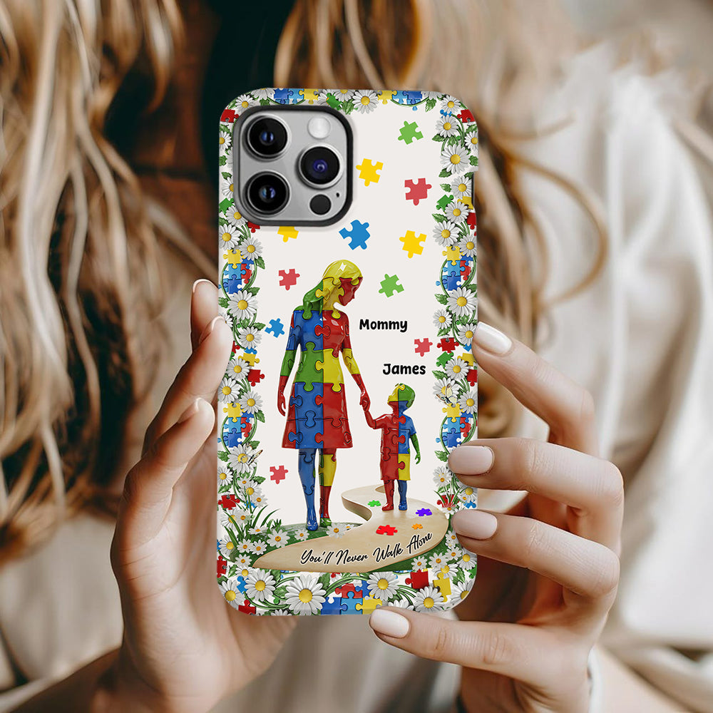 You'll Never Walk Alone - Personalized Autism Awareness Full Print Phone Case