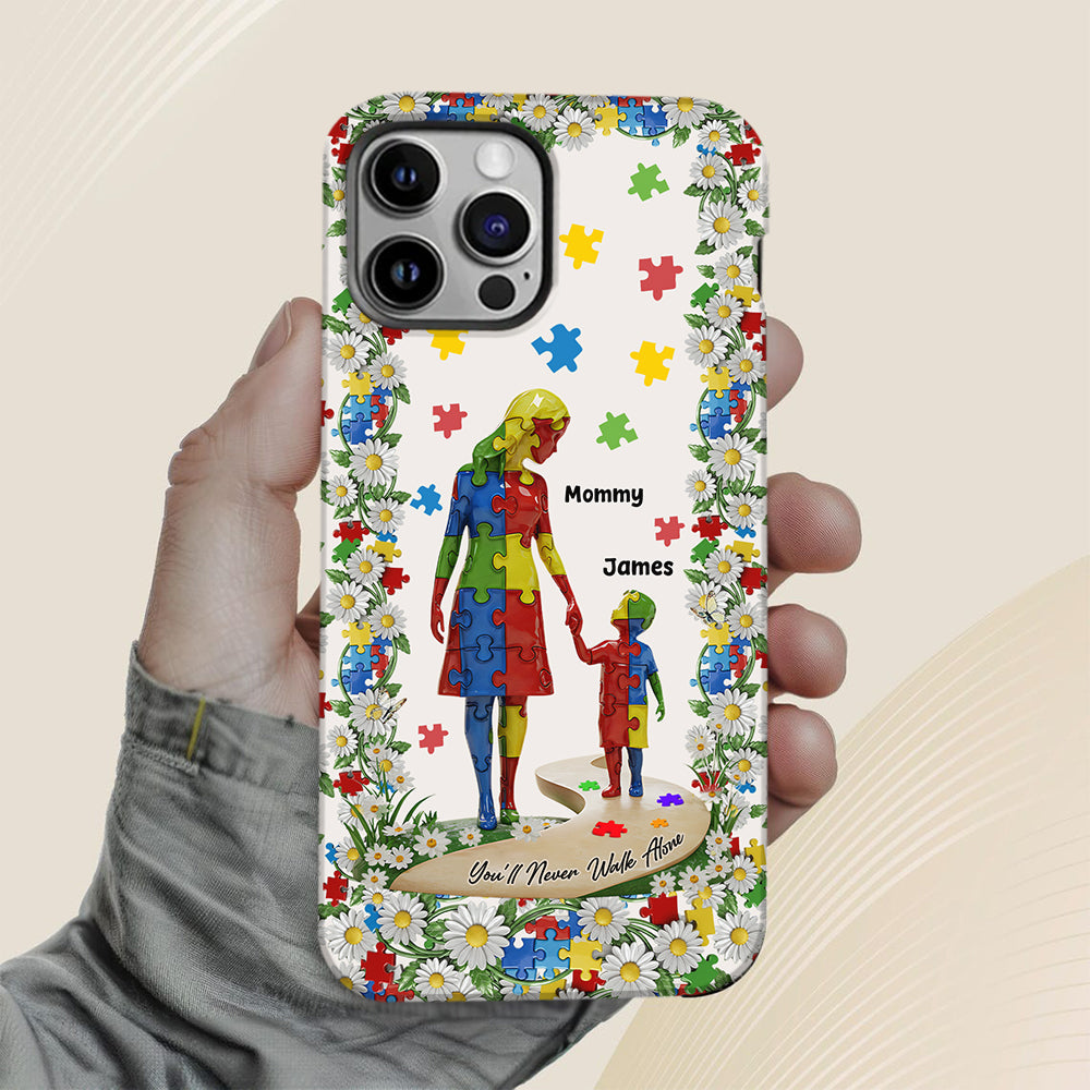 You'll Never Walk Alone - Personalized Autism Awareness Full Print Phone Case