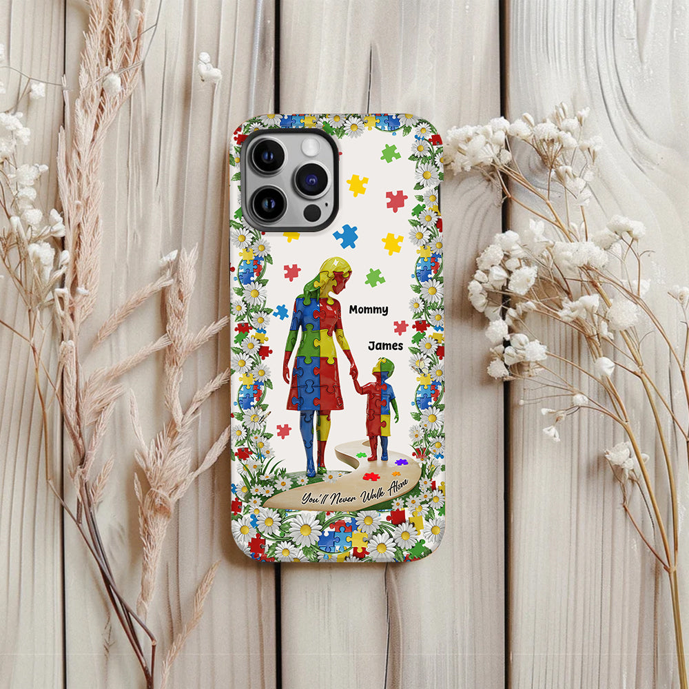 You'll Never Walk Alone - Personalized Autism Awareness Full Print Phone Case