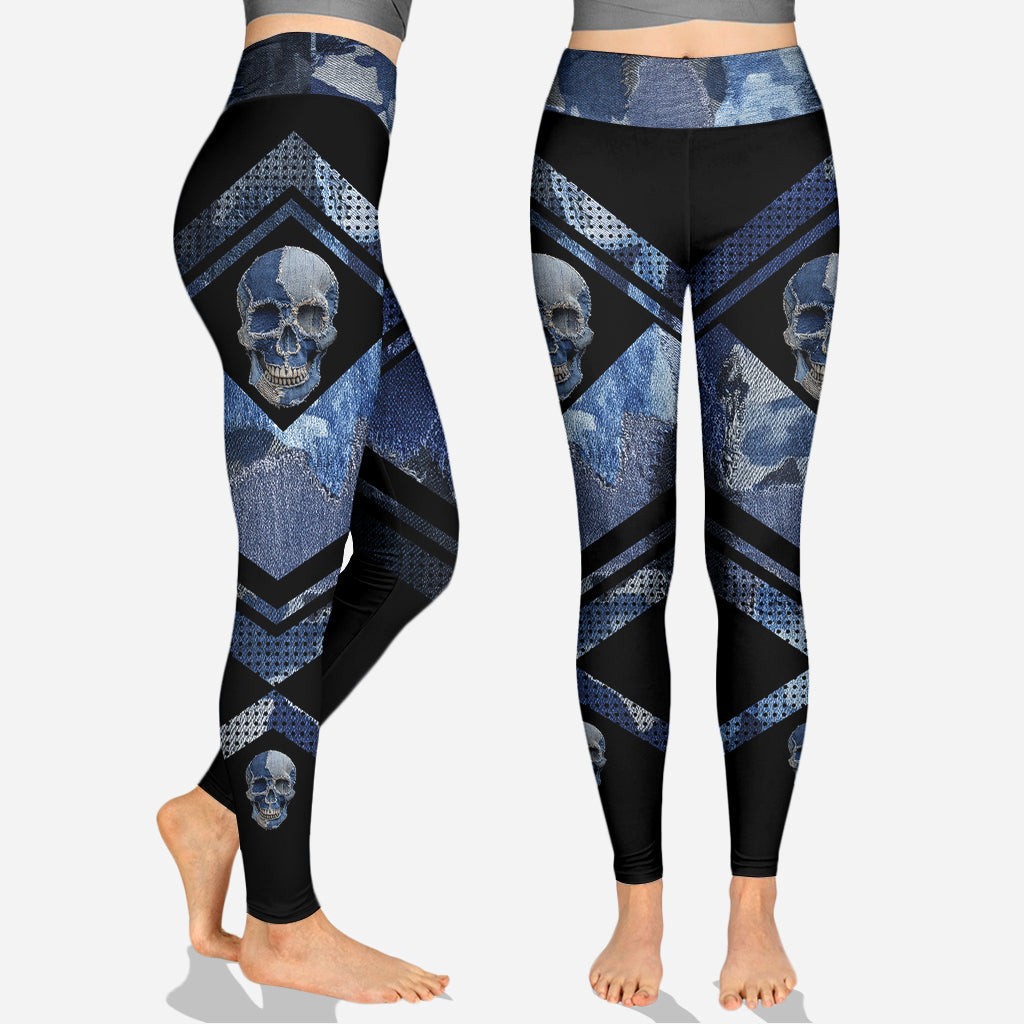 Denim Skull - Personalized Skull Hoodie and Leggings